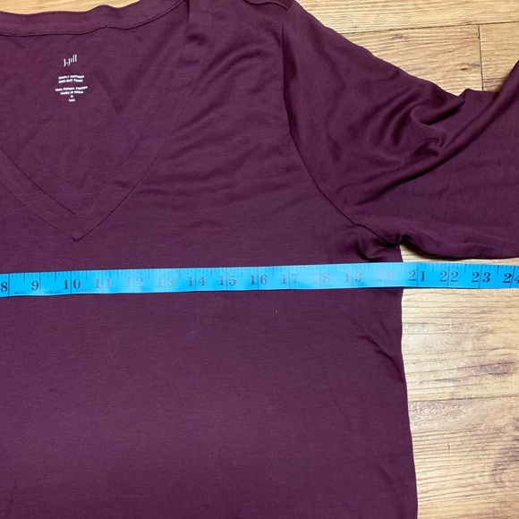 J. Jill Simply Supima Cotton V-Neck Tunic Slits On the Side  Long Sleeves M Tall - Picture 13 of 14